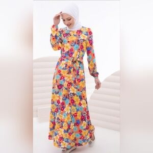 INSIRAH Floral Colorful Floral Hippy Dress Size 8 / 38EU
